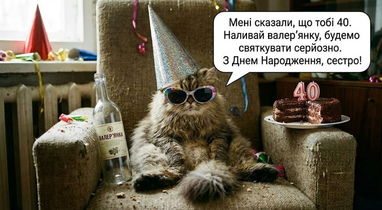Привітання для сестри з ювілеєм на 40 років у словах і картинках