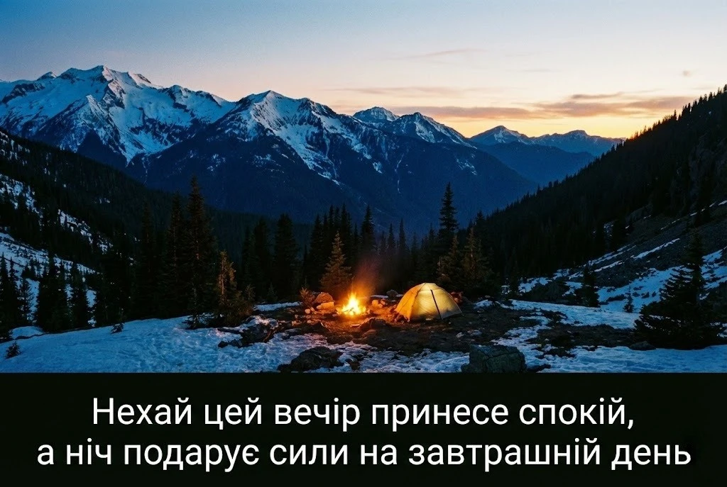 Мудрі побажання доброго вечора та спокійної ночі: красиві картинки та душевні листівки для близьких