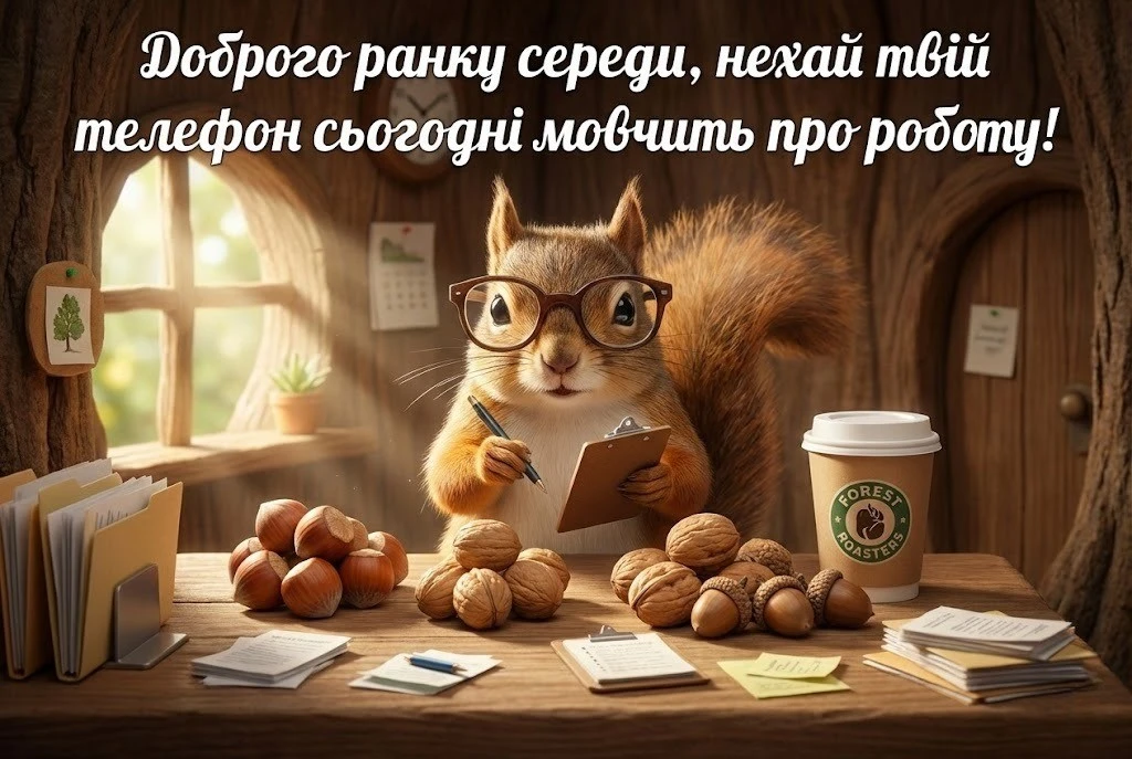 Доброго ранку середи та прикольні картинки для бадьорого настрою на весь день