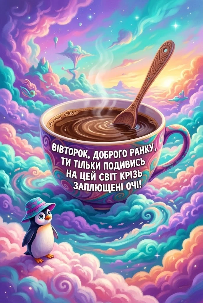 Доброго ранку вівторка: прикольні картинки для позитивного настрою