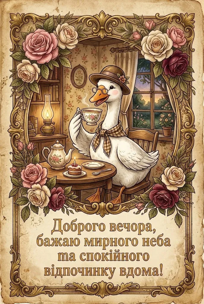 Доброго вечора: добірка душевних листівок для затишного відпочинку