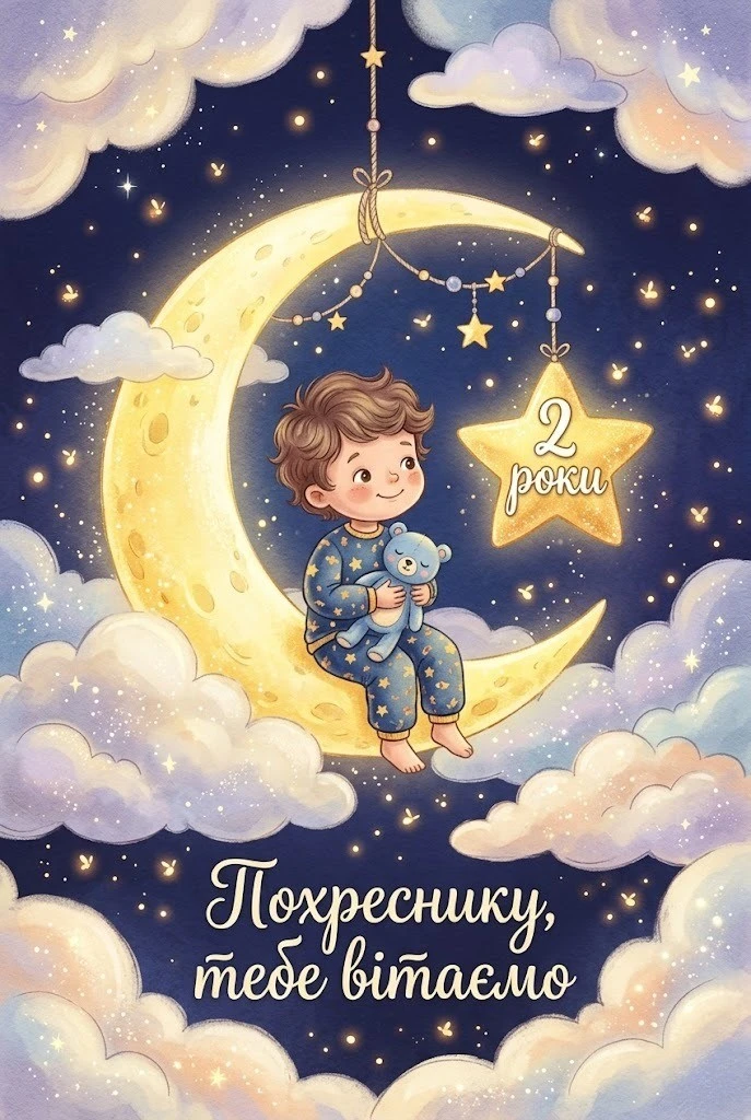Привітання для похресника з 2-річчям: від щирого серця та душі
