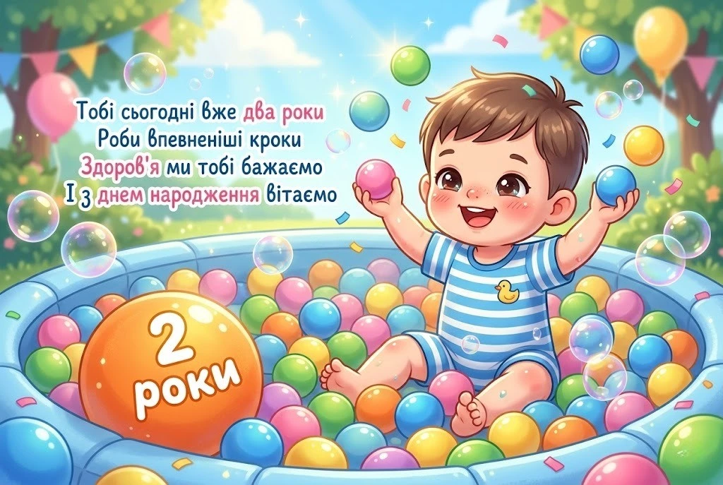 Привітання для похресника з 2-річчям: від щирого серця та душі