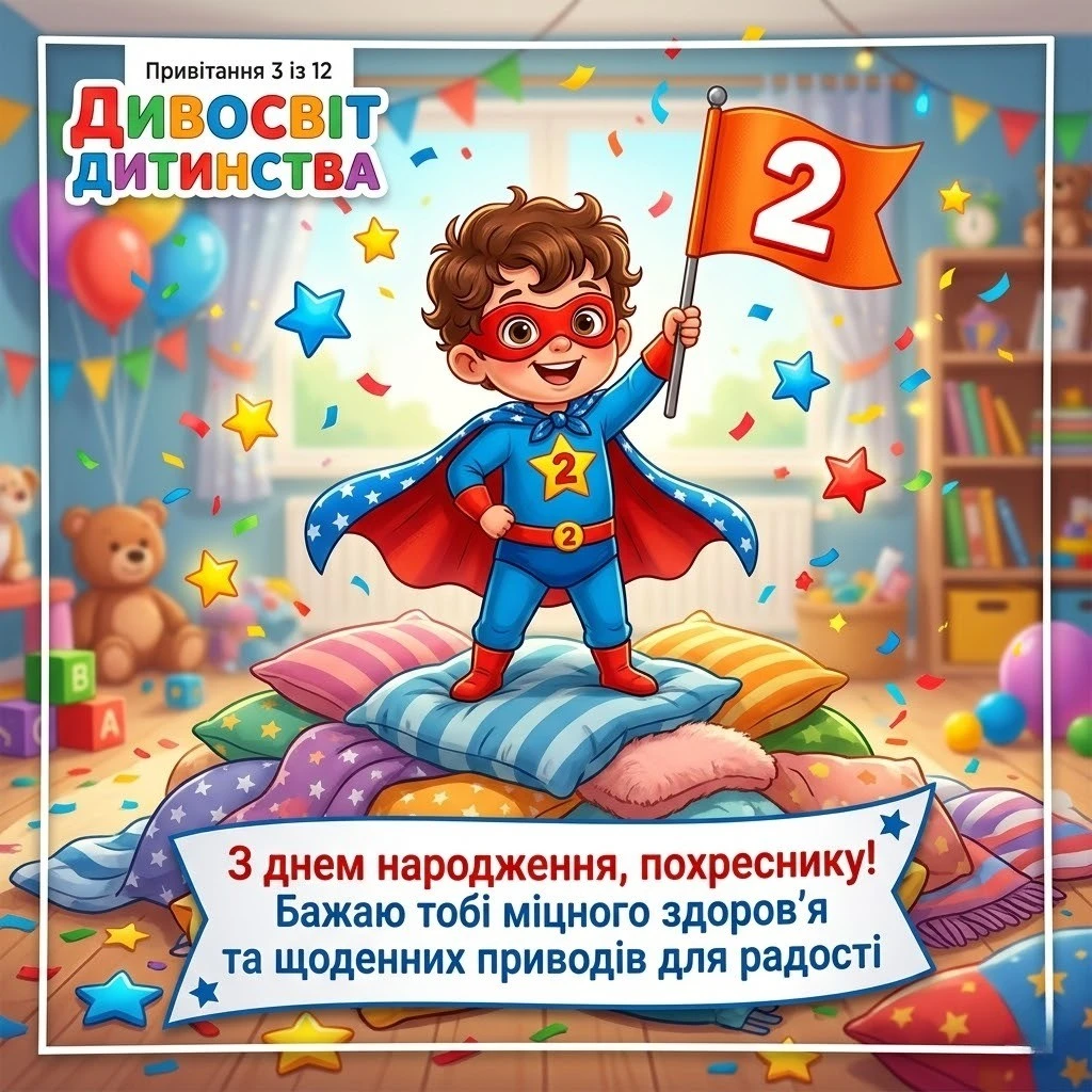 Привітання для похресника з 2-річчям: від щирого серця та душі