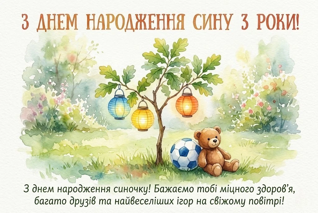 Зворушливі слова синочку на три роки від батьків та близьких