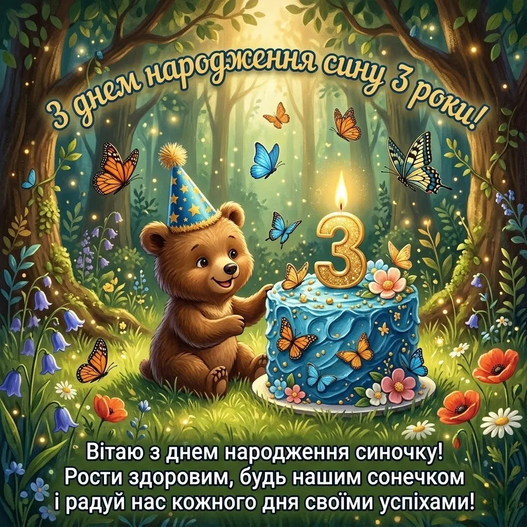 Зворушливі слова синочку на три роки від батьків та близьких