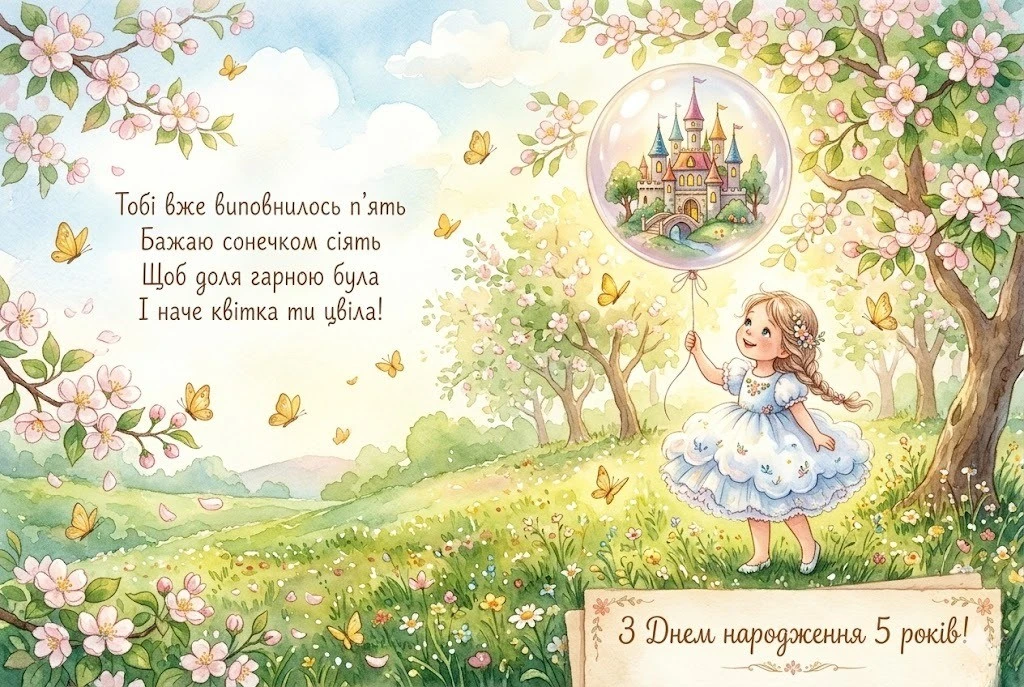 Привітання з днем народження дівчинці на 5 років: вірші та щира проза
