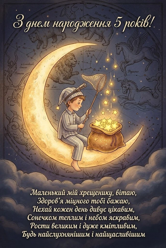 5 років хрещенику: зворушливі вітання у віршах та прозі