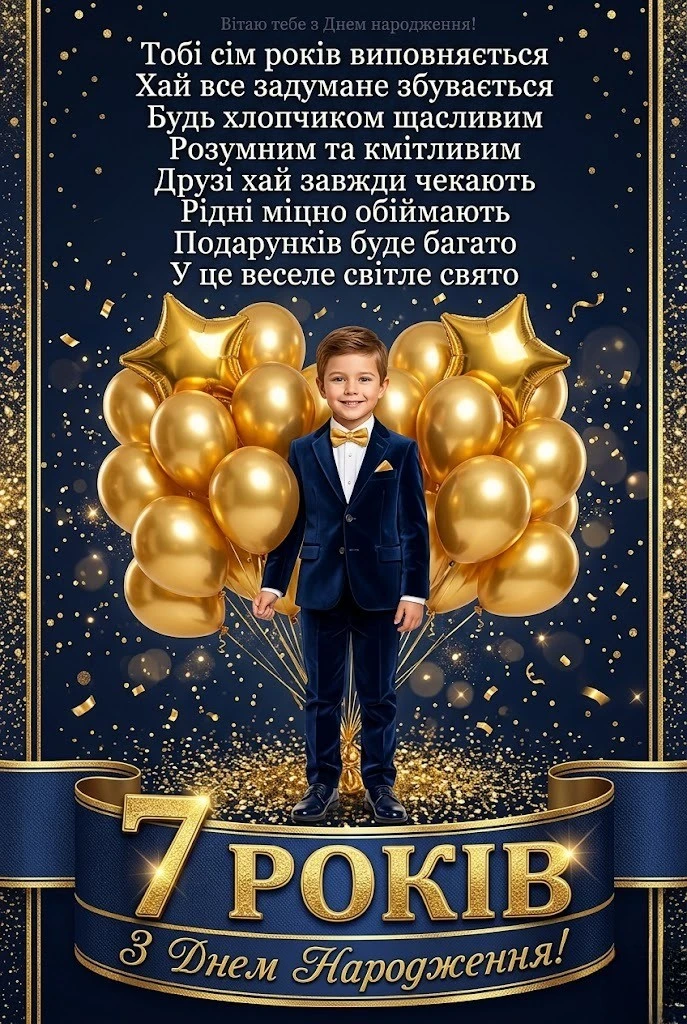 Найкращі слова на день народження для хлопчика 7 років