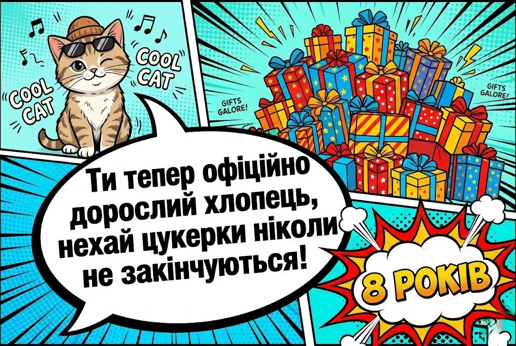 Найкращі привітання та картинки з днем народження хлопчику на 8 років