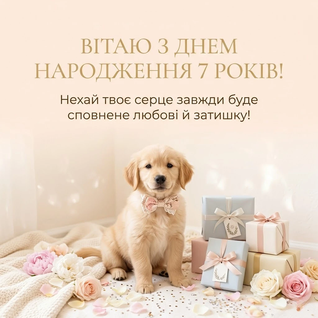 Вітаємо із семиріччям! Яскраві картинки та побажання для хлопчиків і дівчаток
