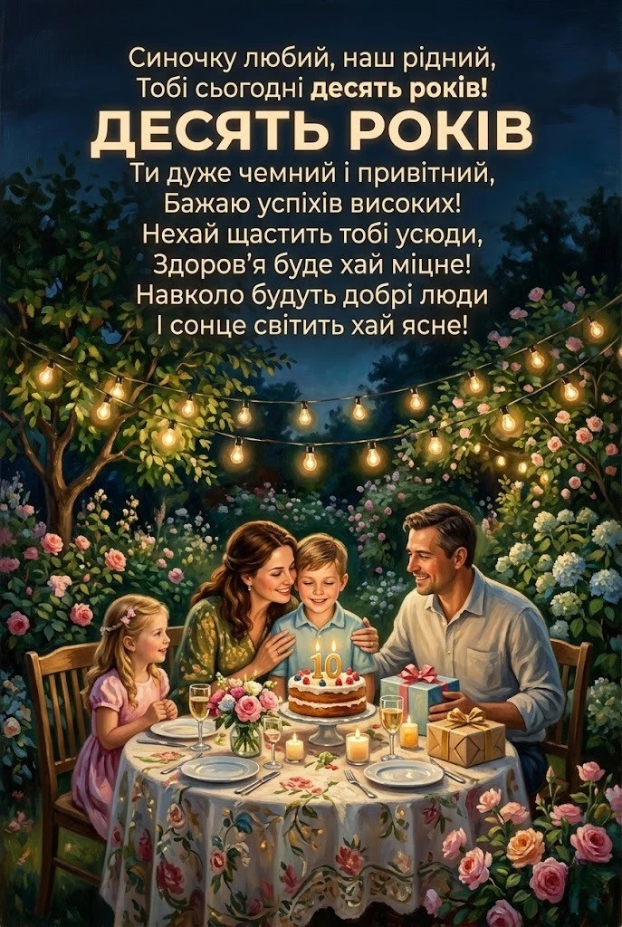 10 років нашому герою: оригінальні привітання для сина з першим ювілеєм
