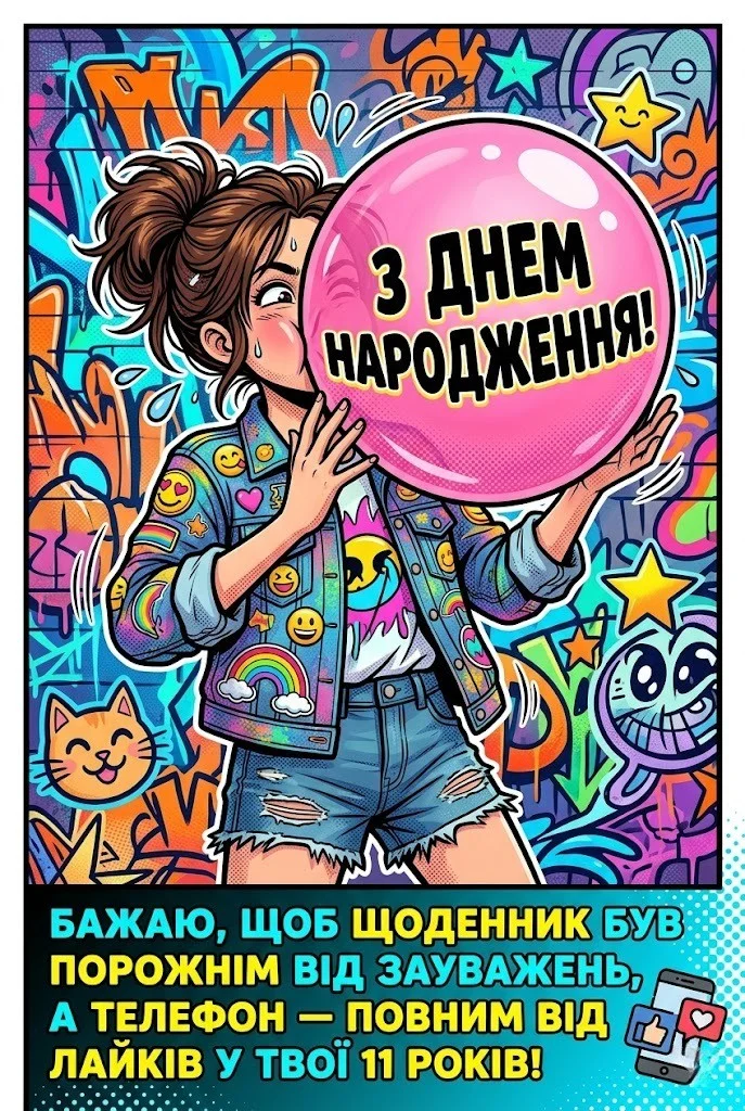 Привітання з 11-річчям дівчинці: щирі слова для доньки, онучки та подруги