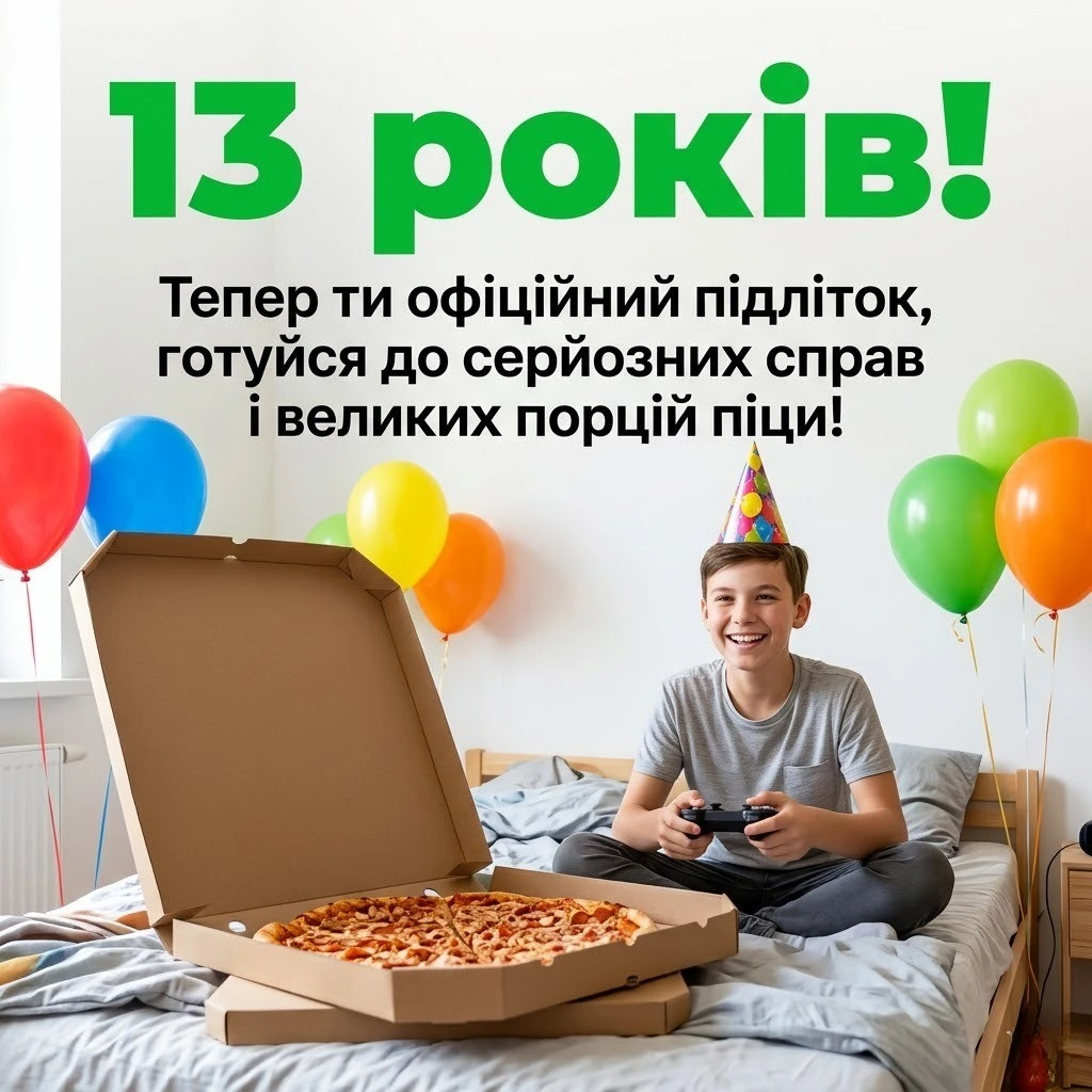 Найкращі привітання з днем народження хлопчика 13 років: проза, вірші та картинки