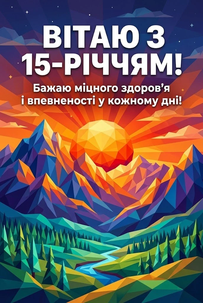 15 років — час великих звершень: вітання для майбутнього лідера