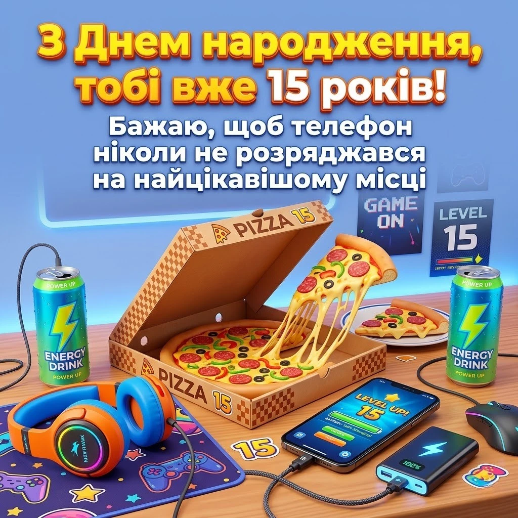 Тобі 15! Найкрутіші побажання та картинки для хлопців і дівчат