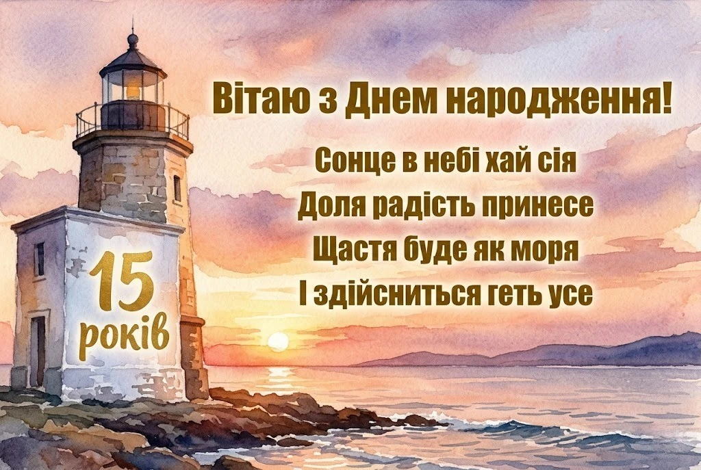 Тобі 15! Найкрутіші побажання та картинки для хлопців і дівчат