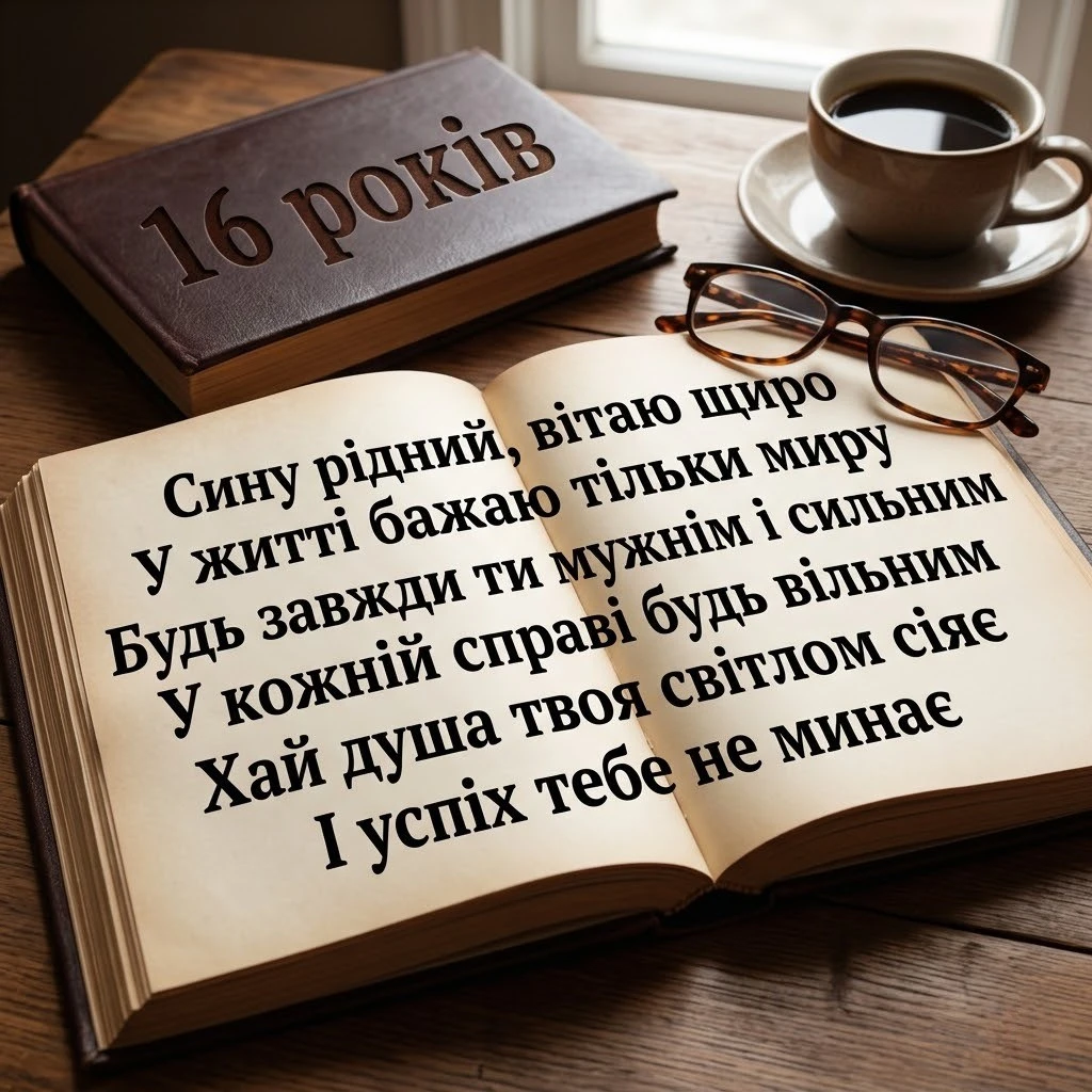 Щирі вітання з 16-річчям сину: від емоційних слів мами до настанов батька