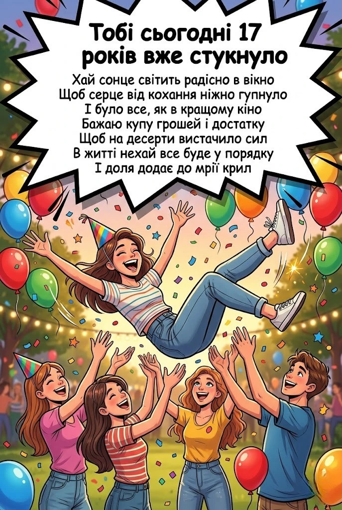 Надихаючі та мудрі привітання з 17-річчям для прекрасної дівчини