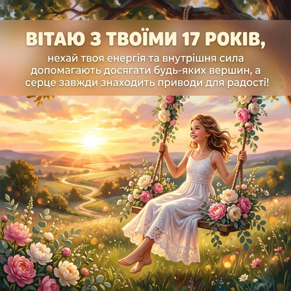 Надихаючі та мудрі привітання з 17-річчям для прекрасної дівчини