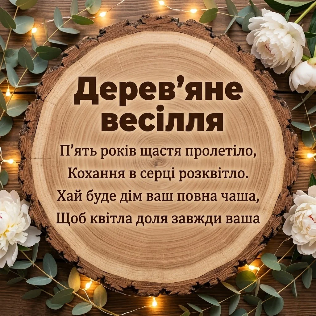 З дерев’яним весіллям! 5 років спільного щастя у віршах та прозі
