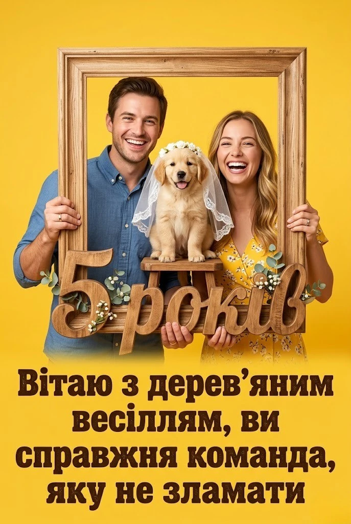 З дерев’яним весіллям! 5 років спільного щастя у віршах та прозі