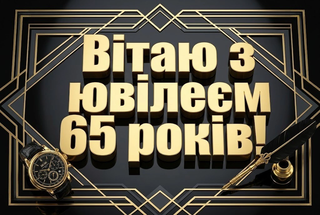 Картинки з ювілеєм 65 років для чоловіка: найкращі листівки та привітання