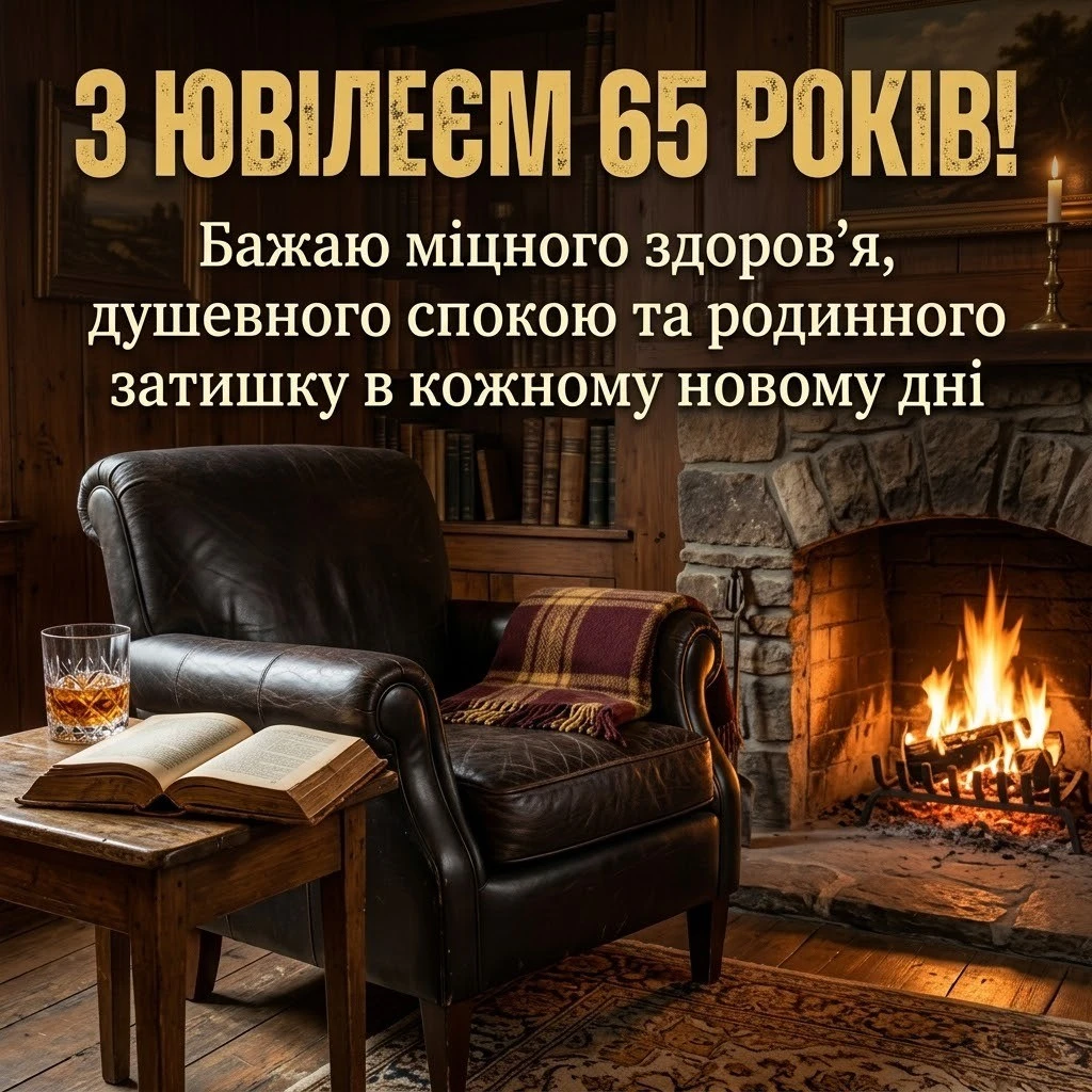 Картинки з ювілеєм 65 років для чоловіка: найкращі листівки та привітання