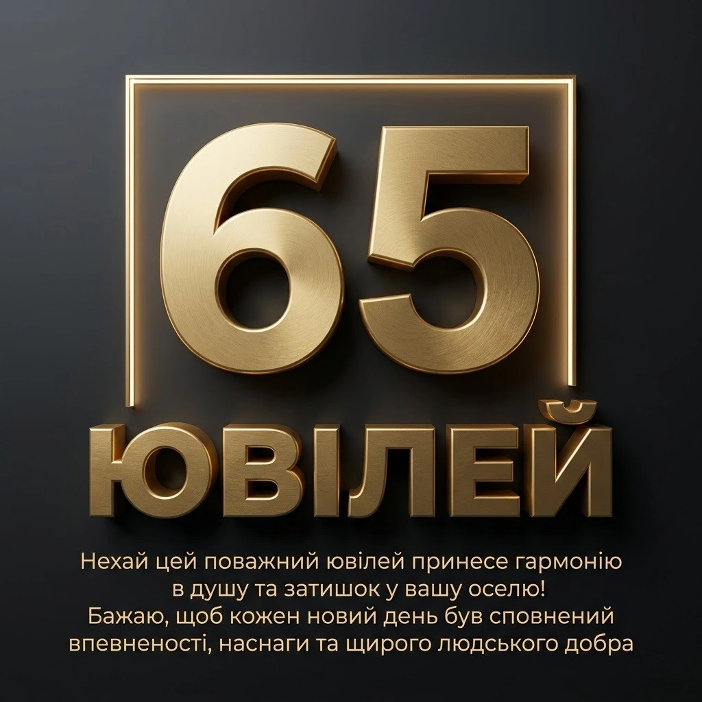 Картинки з ювілеєм 65 років для чоловіка: найкращі листівки та привітання