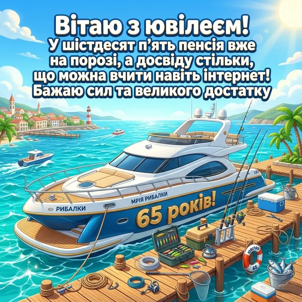 Картинки з ювілеєм 65 років для чоловіка: найкращі листівки та привітання