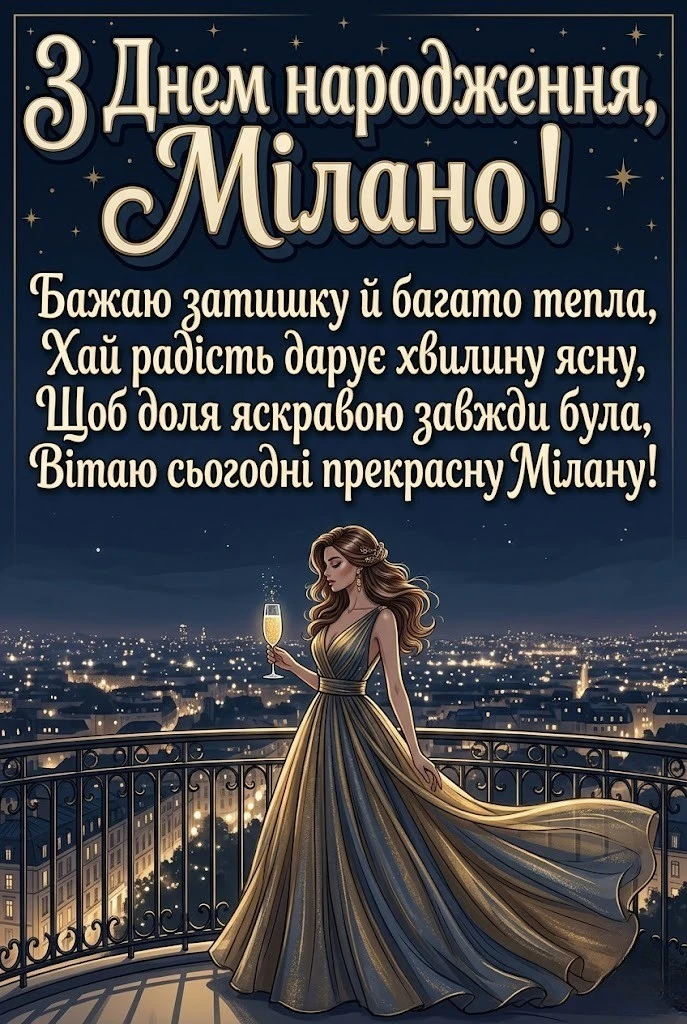 Мілано, зі святом! Найкращі варіанти картинок та привітань від друзів та рідних