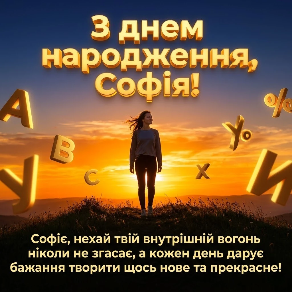З днем народження, Софійко! Щирі побажання для неймовірної іменинниці