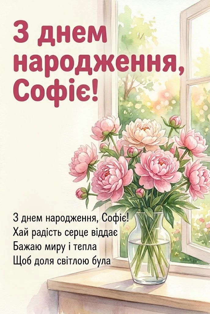 З днем народження, Софійко! Щирі побажання для неймовірної іменинниці