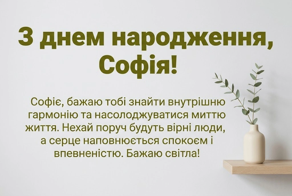 З днем народження, Софійко! Щирі побажання для неймовірної іменинниці