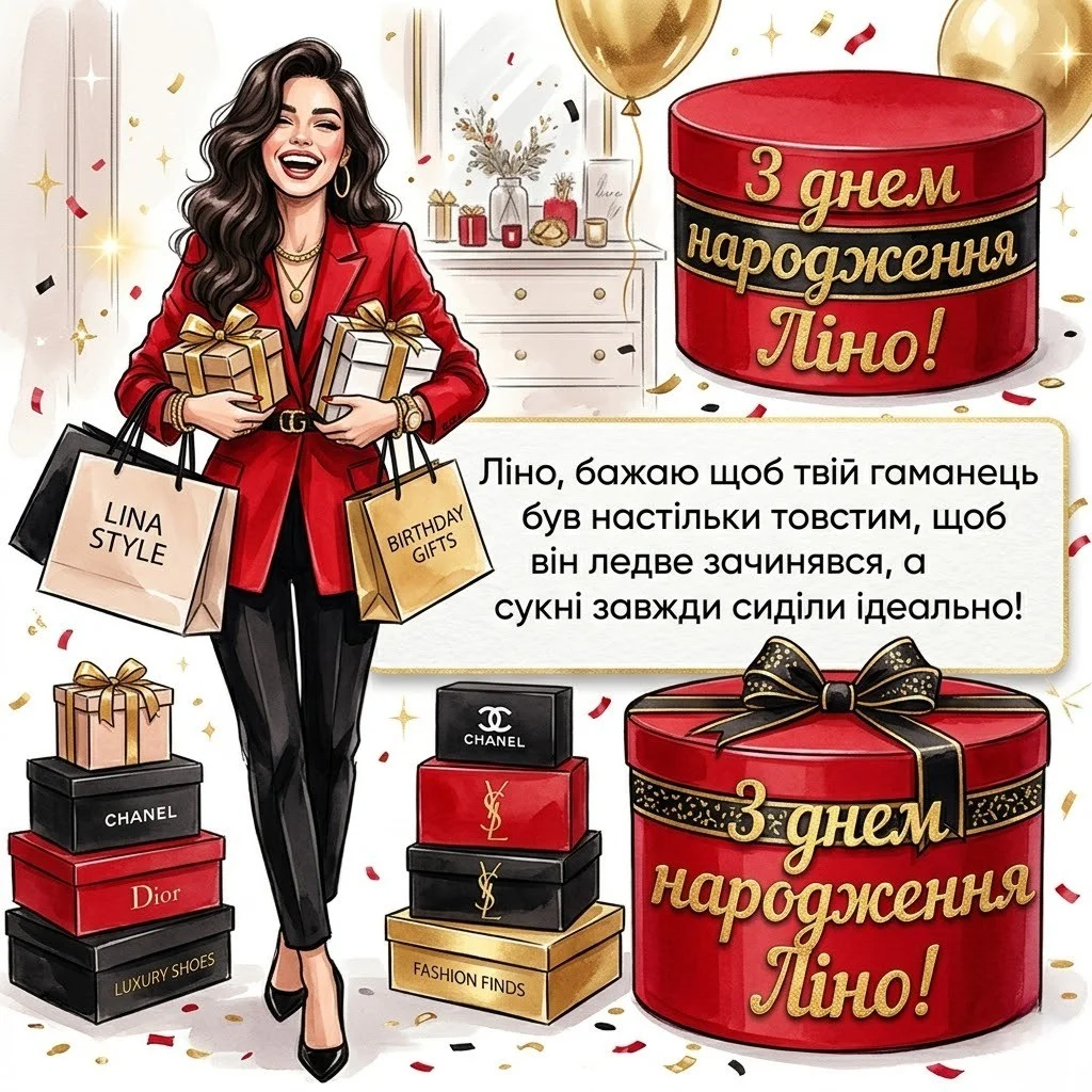 Оригінальні та красиві привітання з днем народження для Ліни