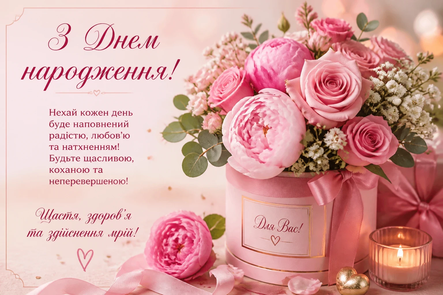 Красиві картинки з днем народження для жінки