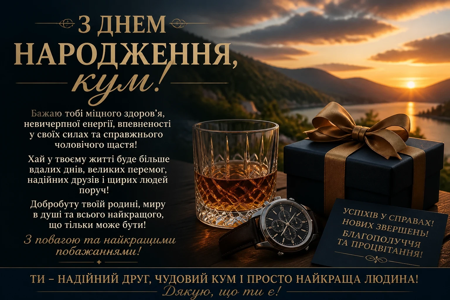 Привітання з днем народження для кума