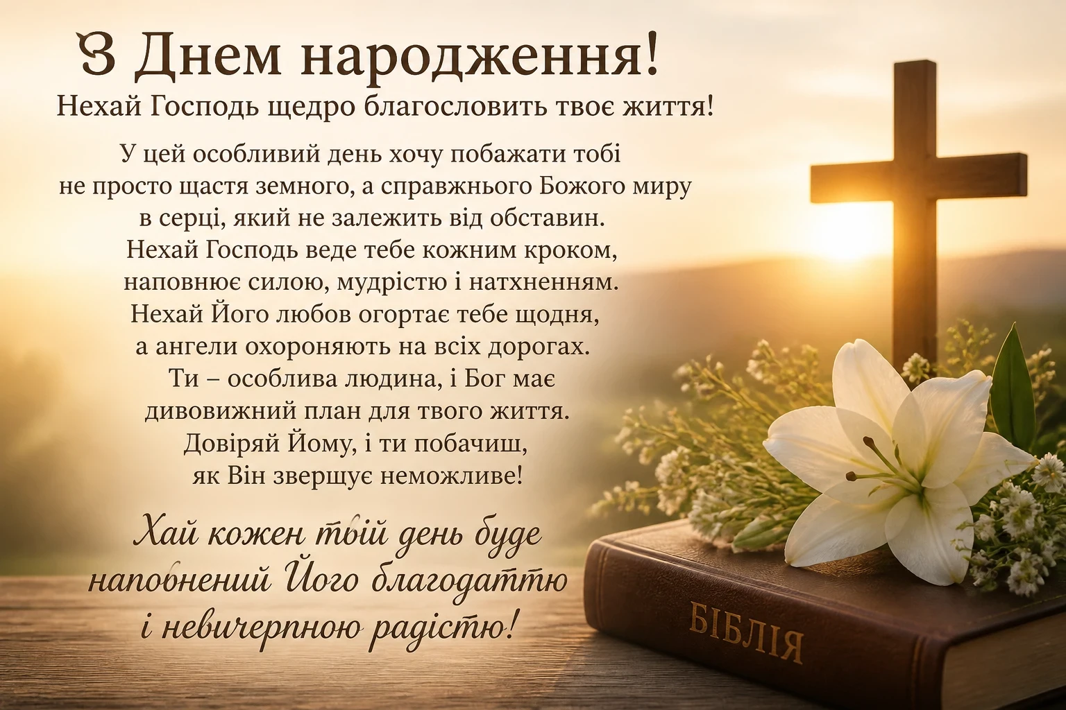 Християнські привітання з днем народження своїми словами до сліз