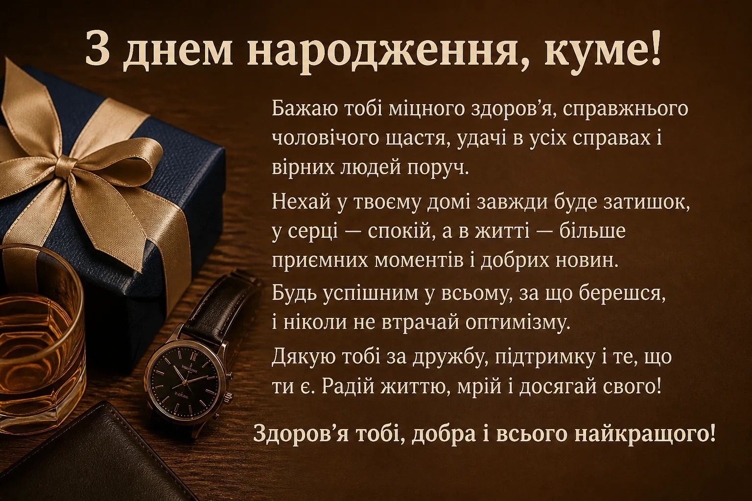 Привітання з днем народження для кума своїми словами