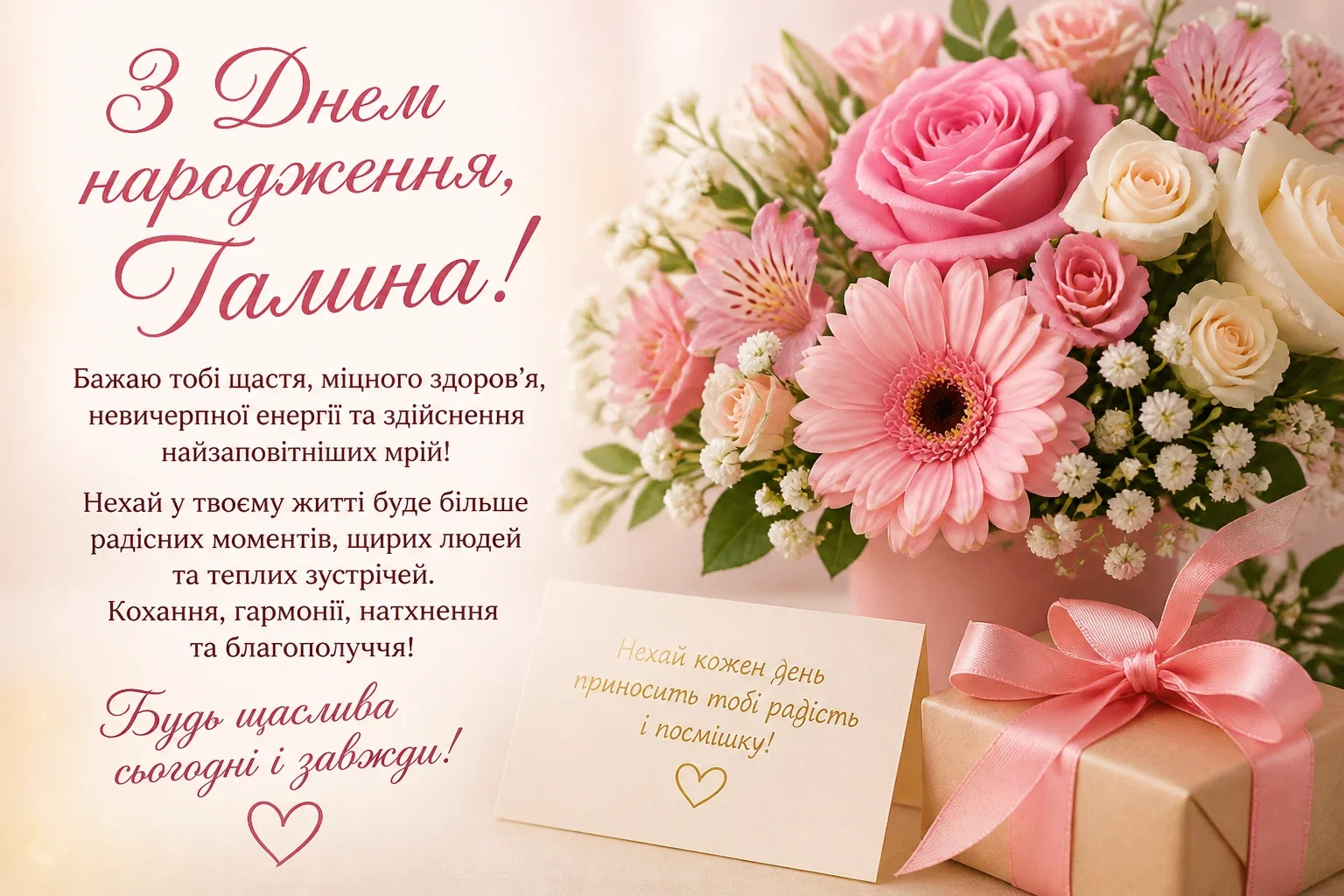 Привітання з днем народження для Галини