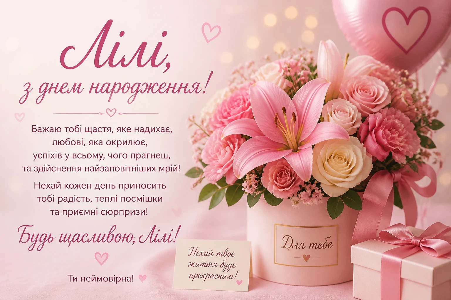 Привітання з днем народження для Лілі