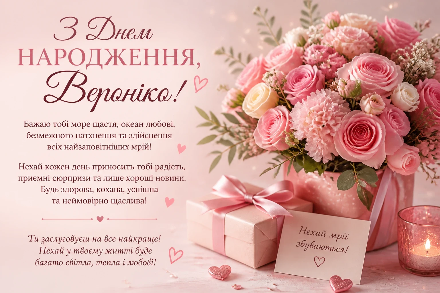 Привітання з днем народження для Вероніки