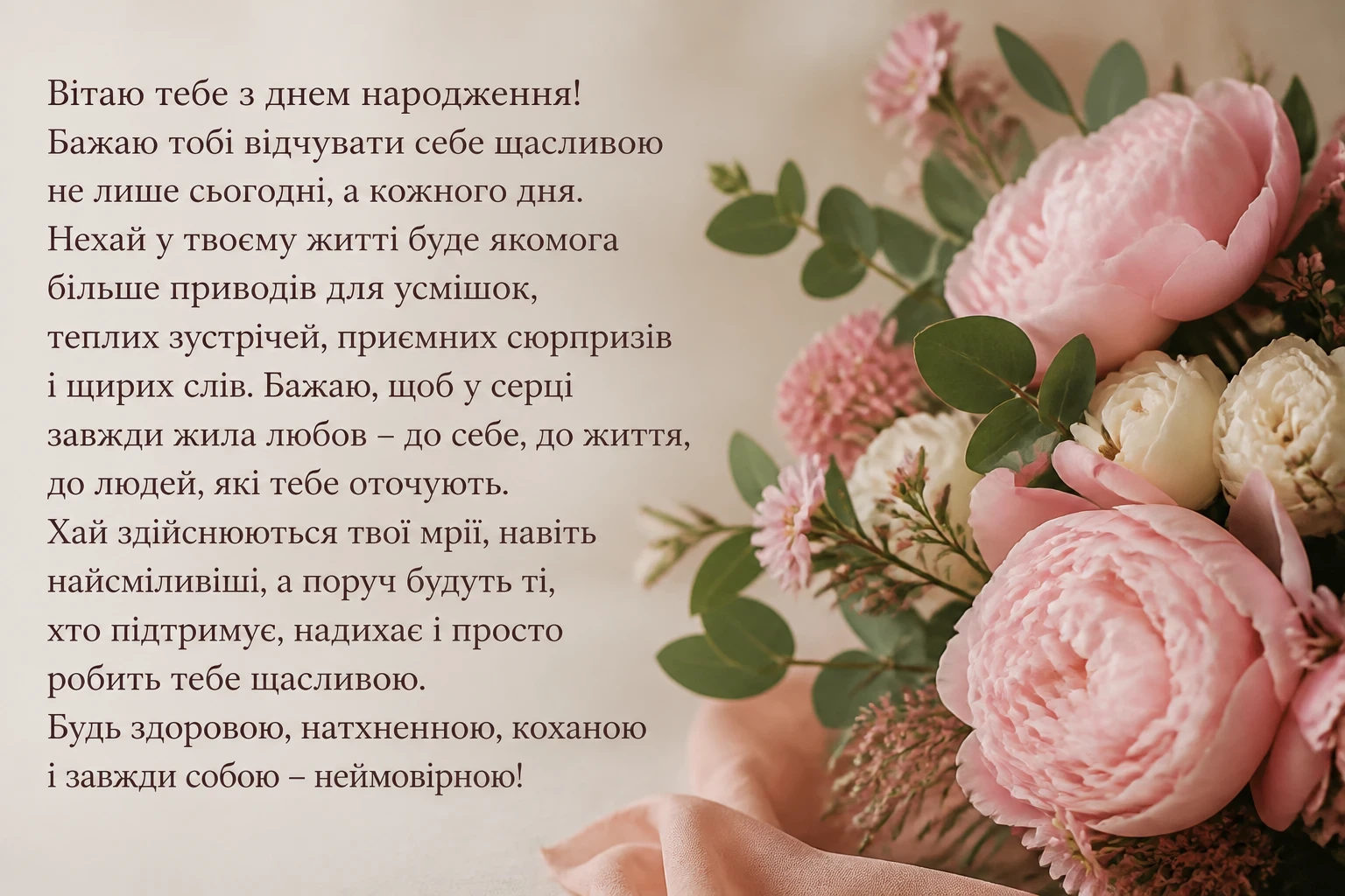 Нові привітання з днем народження жінці своїми словами