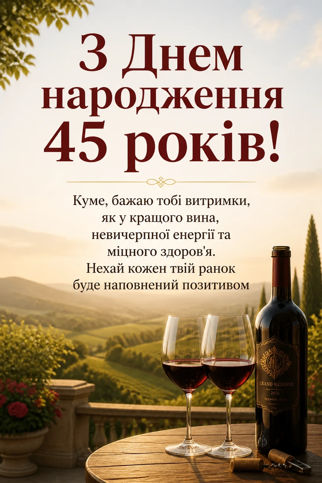 привітання кума з днем народження своїми словами
