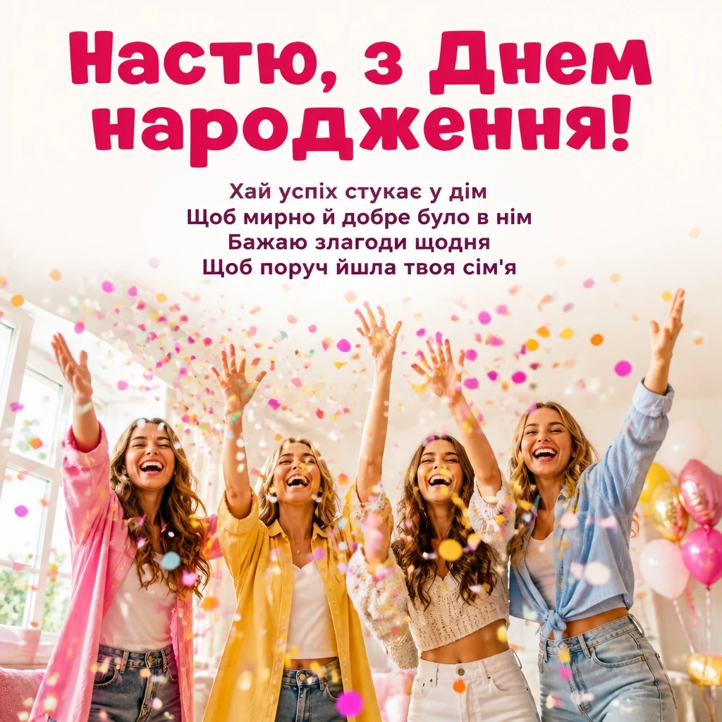 з днем народження настя