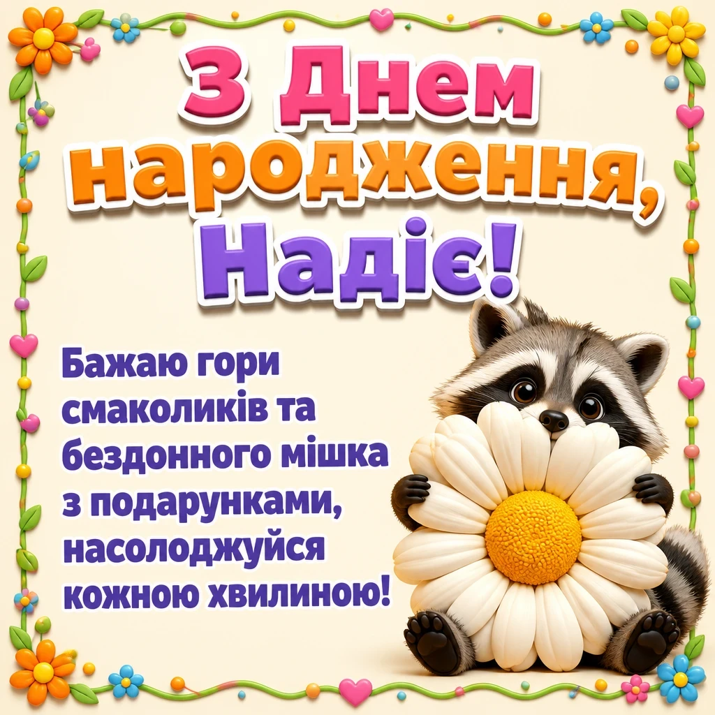 з днем народження надія
