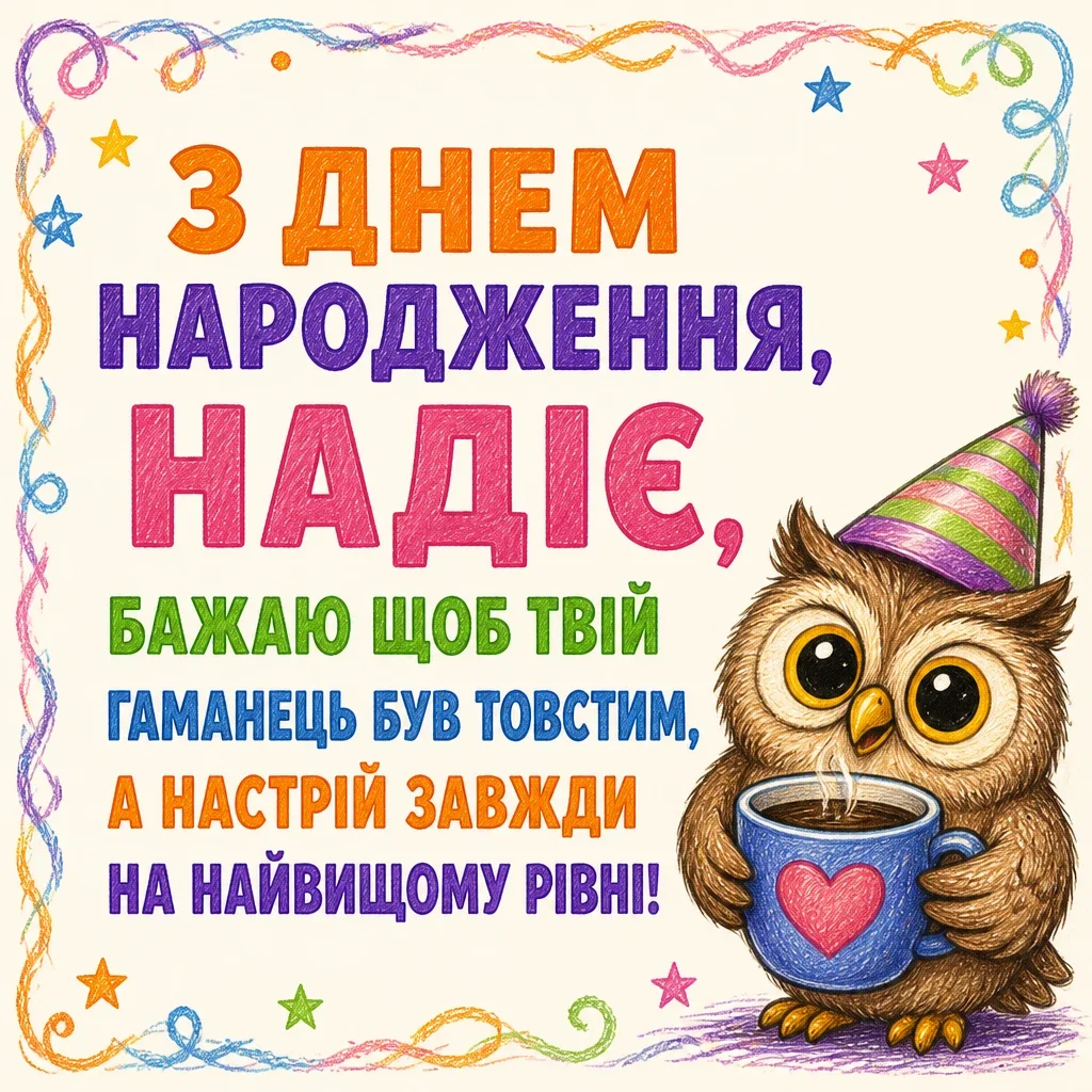з днем народження надія