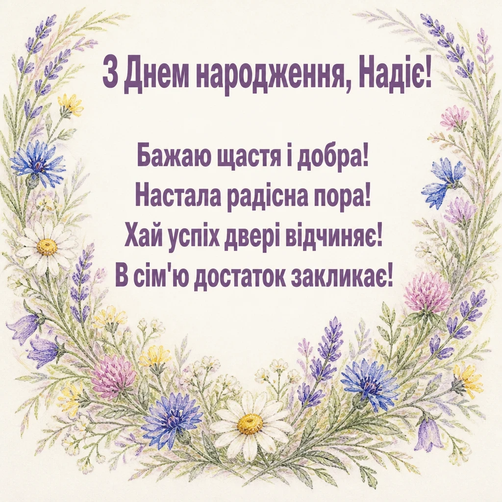 з днем народження надія