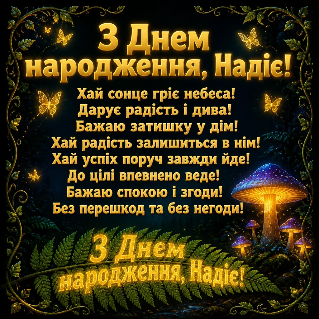 з днем народження надія
