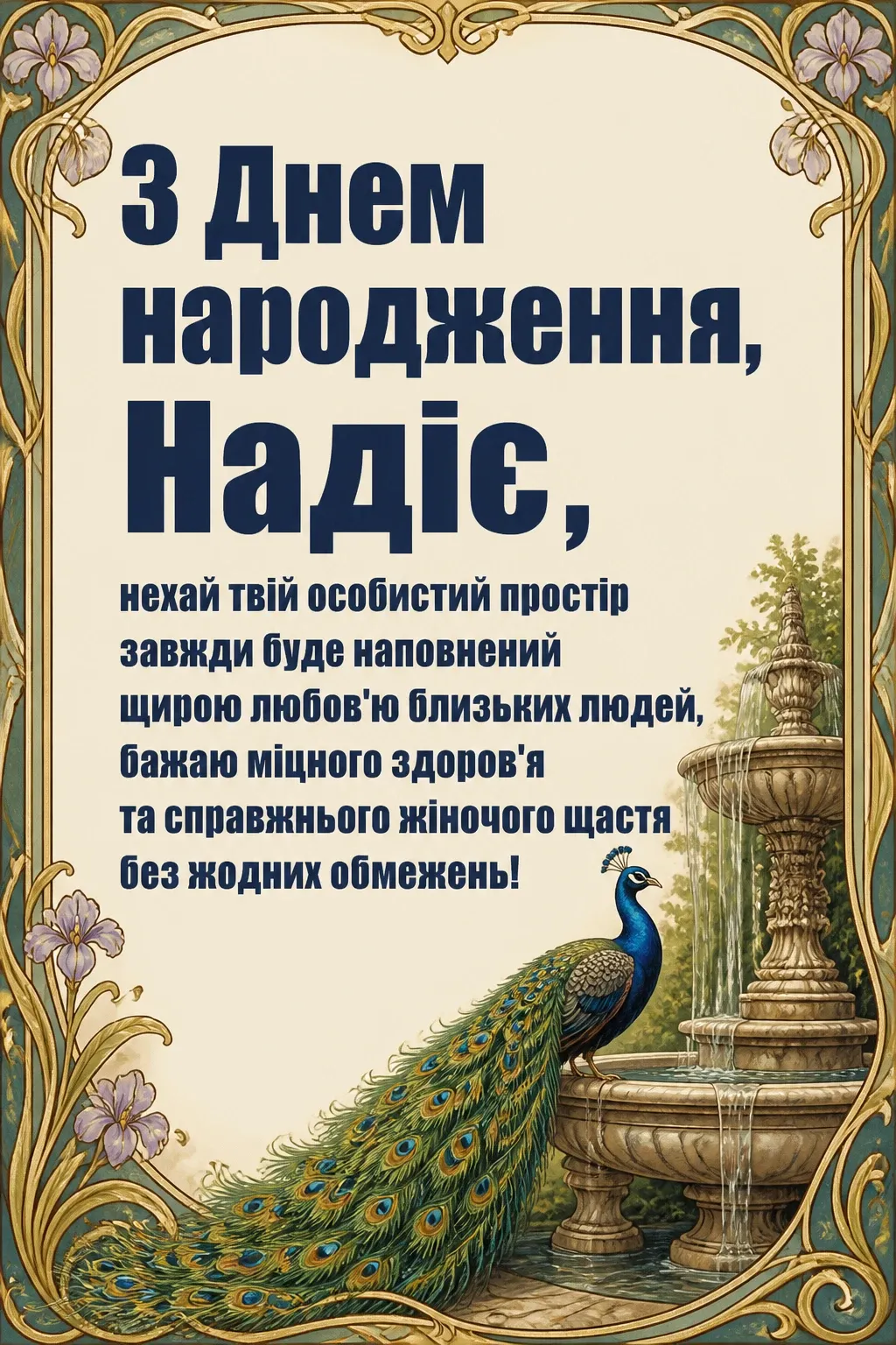 з днем народження надія